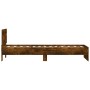 Estructura de cama cabecero luces LED roble ahumado 75x190 cm de , Camas y somieres - Ref: Foro24-838845, Precio: 109,64 €, D...