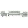 Juego de sofás con cojines 3 piezas terciopelo gris claro de , Sofás - Ref: Foro24-3202190, Precio: 781,16 €, Descuento: %