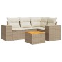 Juego de sofás jardín con cojines 5 pzas ratán sintético beige de , Conjuntos de jardín - Ref: Foro24-3257759, Precio: 400,28...