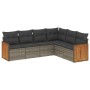 Set de muebles de jardín 6 pzas y cojines ratán sintético gris de , Conjuntos de jardín - Ref: Foro24-3260086, Precio: 395,17...