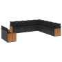 Set de sofás de jardín 11 pzas y cojines ratán sintético negro de , Conjuntos de jardín - Ref: Foro24-3260207, Precio: 735,74...
