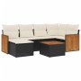 Set de comedor de jardín 7 pzas y cojines ratán sintético negro de , Conjuntos de jardín - Ref: Foro24-3260264, Precio: 416,5...