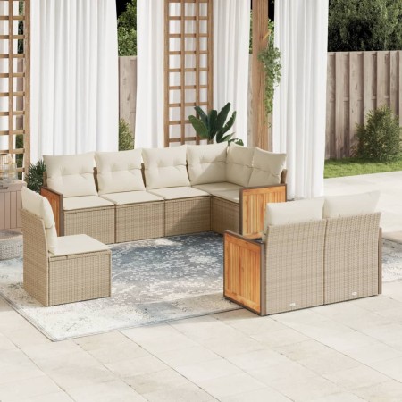 Juego de sofás de jardín con cojines beige 8 pzas ratán PE de , Conjuntos de jardín - Ref: Foro24-3260245, Precio: 576,82 €, ...