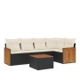 Set de sofás de jardín 6 piezas y cojines ratán sintético negro de , Conjuntos de jardín - Ref: Foro24-3260033, Precio: 371,5...