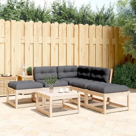 Juego de sofás de jardín 5 pzas con cojines madera maciza pino de , Conjuntos de jardín - Ref: Foro24-3216960, Precio: 424,11...