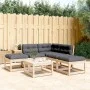 Juego de sofás de jardín 5 pzas con cojines madera maciza pino de , Conjuntos de jardín - Ref: Foro24-3216960, Precio: 424,11...