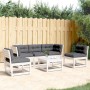 Set sofás jardín 5 pzas con cojines madera maciza pino blanco de , Conjuntos de jardín - Ref: Foro24-3216976, Precio: 592,33 ...