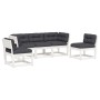 Set sofás jardín 5 pzas con cojines madera maciza pino blanco de , Conjuntos de jardín - Ref: Foro24-3216976, Precio: 592,33 ...