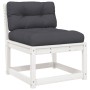 Set sofás jardín 5 pzas con cojines madera maciza pino blanco de , Conjuntos de jardín - Ref: Foro24-3216976, Precio: 592,33 ...