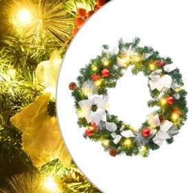 Corona de Navidad con luces LED PVC verde 60 cm en Decoración Festiva y Estacional | Comprar online en Foru.es
