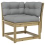 Set de sofás jardín 5 pzas con cojines madera pino impregnada de , Conjuntos de jardín - Ref: Foro24-3216969, Precio: 466,70 ...