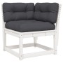 Set sofás jardín 5 pzas con cojines madera maciza pino blanco de , Conjuntos de jardín - Ref: Foro24-3216981, Precio: 577,96 ...