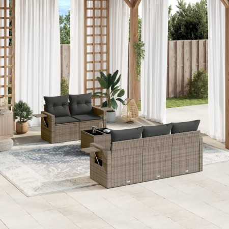 Set de muebles de jardín 6 pzas y cojines ratán sintético gris de , Conjuntos de jardín - Ref: Foro24-3252237, Precio: 429,89...