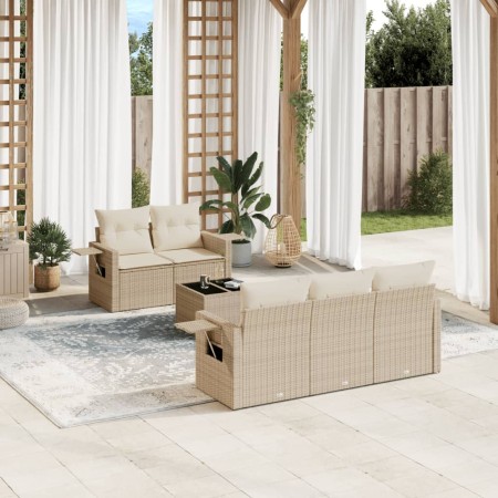 Juego de sofás jardín con cojines 6 pzas ratán sintético beige de , Conjuntos de jardín - Ref: Foro24-3252235, Precio: 499,49...