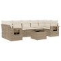 Juego de sofás de jardín con cojines beige 8 pzas ratán PE de , Conjuntos de jardín - Ref: Foro24-3252275, Precio: 554,80 €, ...
