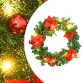 Corona de Navidad con luces LED PVC verde 60 cm en Decoración Festiva y Estacional | Comprar online en Foru.es