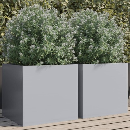 Jardineras 2 unidades acero galvanizado plateado 42x40x39 cm de , Maceteros y jardineras - Ref: Foro24-841558, Precio: 66,50 ...