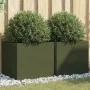 Jardineras 2 uds acero laminado en frío verde oliva 49x47x46 cm de , Maceteros y jardineras - Ref: Foro24-841566, Precio: 71,...