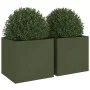 Jardineras 2 uds acero laminado en frío verde oliva 49x47x46 cm de , Maceteros y jardineras - Ref: Foro24-841566, Precio: 71,...