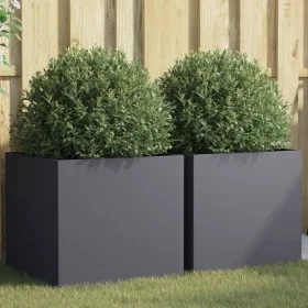 Jardineras 2 uds acero laminado en frío antracita 49x47x46 cm de , Maceteros y jardineras - Ref: Foro24-841564, Precio: 98,65...