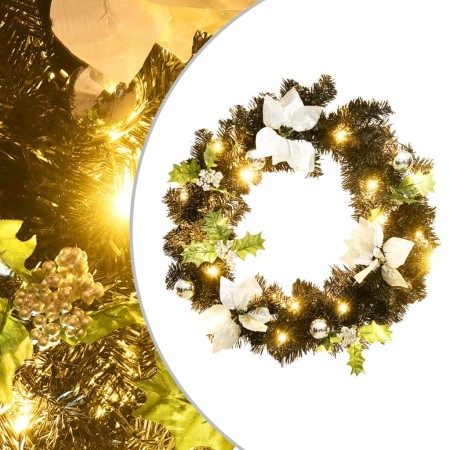 Corona de Navidad con luces LED verde 60 cm PVC en Decoración Festiva y Estacional | Comprar online en Foru.es