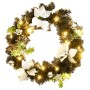 Corona de Navidad con luces LED verde 60 cm PVC en Decoración Festiva y Estacional | Comprar online en Foru.es