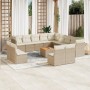 Set sofás de jardín 14 pzas con cojines ratán sintético beige de , Conjuntos de jardín - Ref: Foro24-3223937, Precio: 861,91 ...
