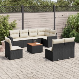 Set de sofás de jardín 8 piezas y cojines ratán sintético negro de , Conjuntos de jardín - Ref: Foro24-3224159, Precio: 488,7...