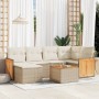 Set sofás de jardín 7 piezas y cojines ratán sintético beige de , Conjuntos de jardín - Ref: Foro24-3260266, Precio: 470,86 €...