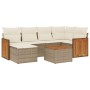 Set sofás de jardín 7 piezas y cojines ratán sintético beige de , Conjuntos de jardín - Ref: Foro24-3260266, Precio: 470,86 €...