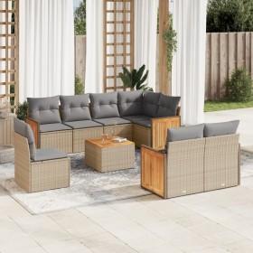 Set de sofás de jardín 9 pzas con cojines ratán sintético beige de , Conjuntos de jardín - Ref: Foro24-3260253, Precio: 578,2...