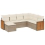 Set sofás de jardín 7 piezas y cojines ratán sintético beige de , Conjuntos de jardín - Ref: Foro24-3260287, Precio: 468,88 €...
