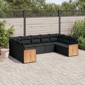 Set de sofás de jardín 8 piezas y cojines ratán sintético negro de , Conjuntos de jardín - Ref: Foro24-3260354, Precio: 586,0...