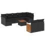 Set de sofás de jardín 10 pzas cojines ratán sintético negro de , Conjuntos de jardín - Ref: Foro24-3260375, Precio: 634,63 €...