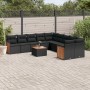 Set de sofás de jardín 11 pzas y cojines ratán sintético negro de , Conjuntos de jardín - Ref: Foro24-3260438, Precio: 649,27...