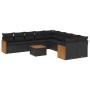 Set de sofás de jardín 11 pzas y cojines ratán sintético negro de , Conjuntos de jardín - Ref: Foro24-3260438, Precio: 649,27...