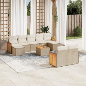 Juego de sofás jardín con cojines beige 10 pzas ratán sintético de , Conjuntos de jardín - Ref: Foro24-3260490, Precio: 636,6...