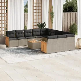 Set de sofás de jardín 12 pzas con cojines ratán sintético gris de , Conjuntos de jardín - Ref: Foro24-3260520, Precio: 777,5...