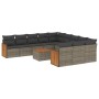 Set de sofás de jardín 12 pzas con cojines ratán sintético gris de , Conjuntos de jardín - Ref: Foro24-3260520, Precio: 751,4...