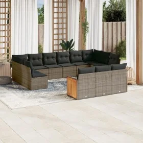 Garden sofa set with cushions 13 pieces gray synthetic rattan by , Garden sets - Ref: Foro24-3260541, Price: 833,09 €, Discou...