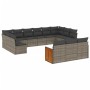 Set sofás de jardín con cojines 13 piezas ratán sintético gris de , Conjuntos de jardín - Ref: Foro24-3260541, Precio: 791,97...