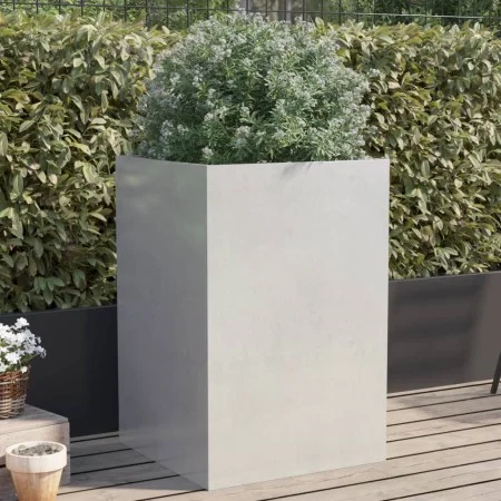 Jardinera de acero inoxidable plateado 52x48x75 cm de , Maceteros y jardineras - Ref: Foro24-841587, Precio: 86,04 €, Descuen...