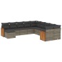 Set de sofás de jardín 11 pzas y cojines ratán sintético gris de , Conjuntos de jardín - Ref: Foro24-3260653, Precio: 645,38 ...