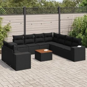 Garden sofa set 10 pieces with black synthetic rattan cushions by , Garden sets - Ref: Foro24-3225509, Price: 759,41 €, Disco...