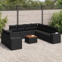 Set de sofás de jardín 10 pzas cojines ratán sintético negro de , Conjuntos de jardín - Ref: Foro24-3225509, Precio: 730,01 €...
