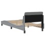 Estructura de cama con cabecero de tela gris claro 90x200 cm de , Camas y somieres - Ref: Foro24-373105, Precio: 111,39 €, De...