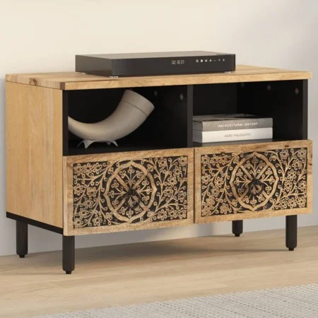 Mueble de TV madera maciza de mango 70x33x46 cm de , Muebles TV - Ref: Foro24-358213, Precio: 87,52 €, Descuento: %