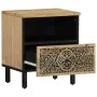 Solid mango wood bedside table 40x33x46 cm by , Nightstands - Ref: Foro24-358218, Price: 85,06 €, Discount: %