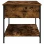 Engineered wood coffee table metal smoke oak 100x50x50 cm by , Coffee table - Ref: Foro24-845348, Price: 64,06 €, Discount: %