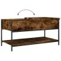 Mesa de centro madera ingeniería metal roble humo 100x50x50 cm de , Mesas de centro - Ref: Foro24-845348, Precio: 64,06 €, De...